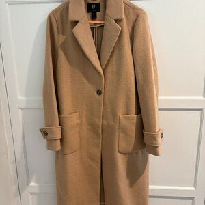 House of Harlow 1960 x Revolve Womens Classic Long Coat LARGE in Camel